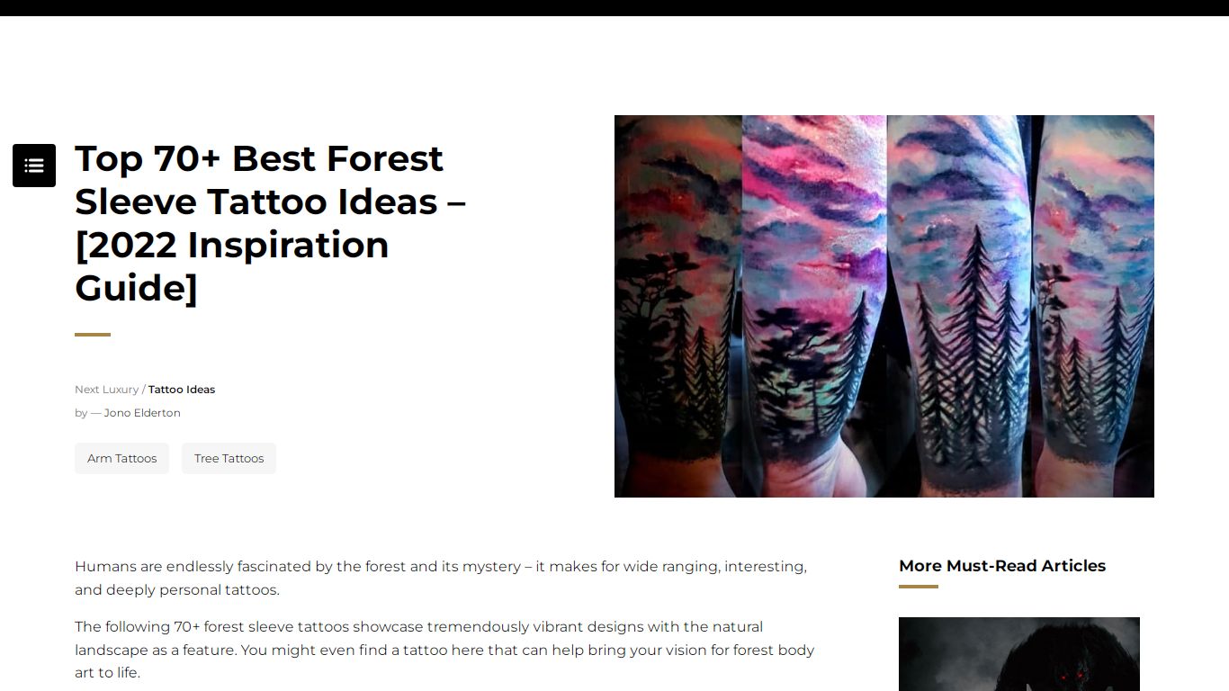 Top 63 Best Forest Sleeve Tattoo Ideas - [2021 Inspiration Guide]